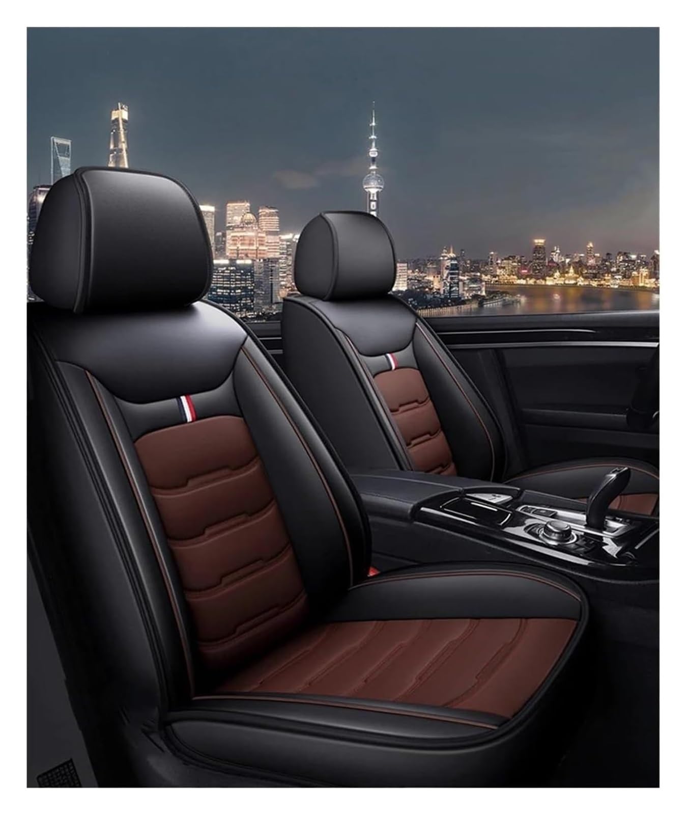 VKVZGPRARW Auto Sitzbezug Für Alle Modelle Für ES350 NX GS350 CT200h ES300h GS450h IS250 LS460 LS Autositzbezug Autositzbezüge(1pcs Black Coffee1) von VKVZGPRARW