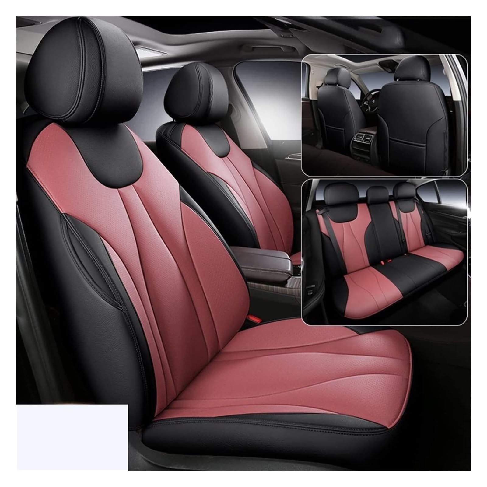 VKVZGPRARW Auto Sitzbezug Für Astra K Für Zafira AH Für Vectra B Für Meriva B Autositz Set Sitzkissen Abdeckung Schutz Custom Auto Sitzbezug Set(Black Pink) von VKVZGPRARW
