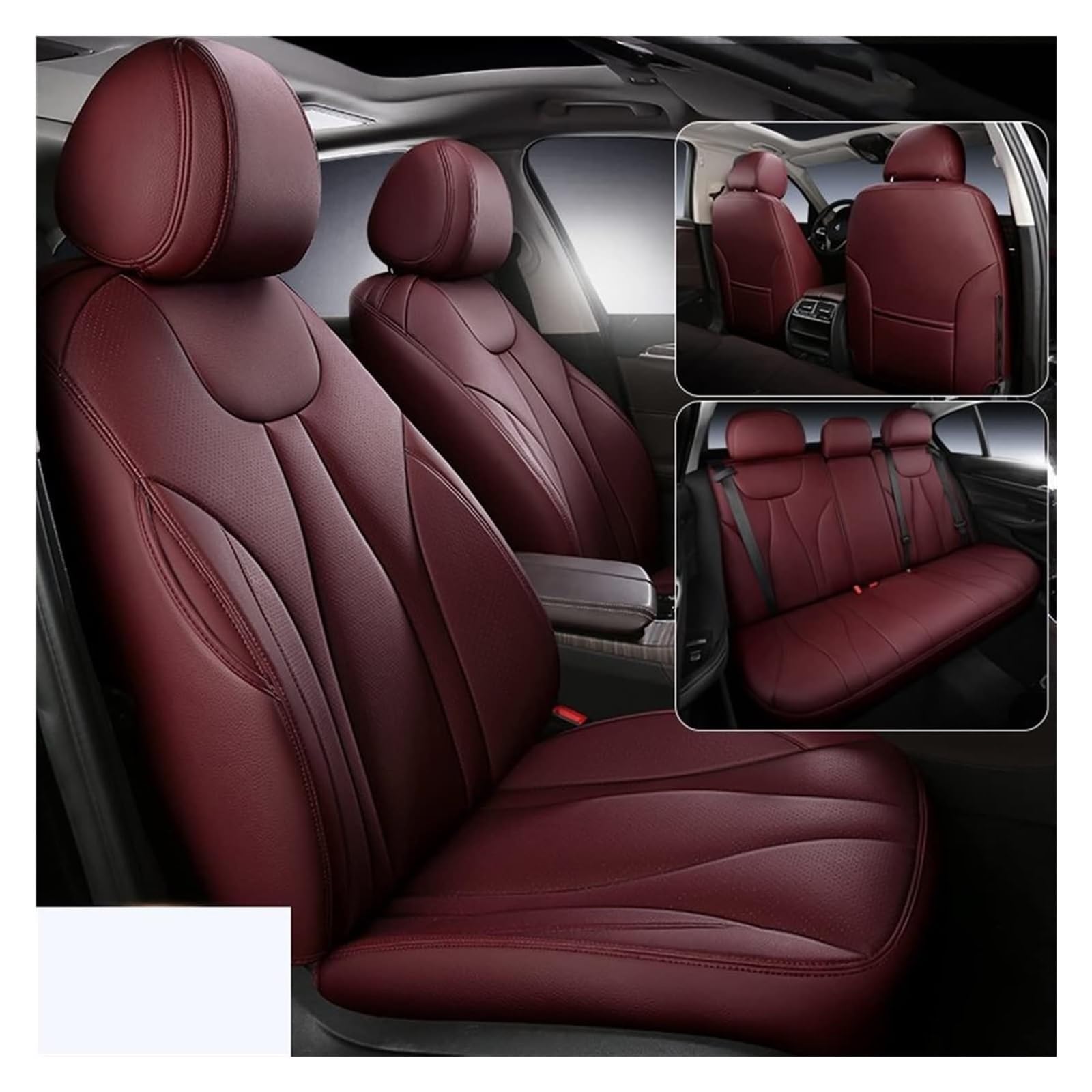 VKVZGPRARW Auto Sitzbezug Für Astra K Für Zafira AH Für Vectra B Für Meriva B Autositz Set Sitzkissen Abdeckung Schutz Custom Auto Sitzbezug Set(Wine Red) von VKVZGPRARW