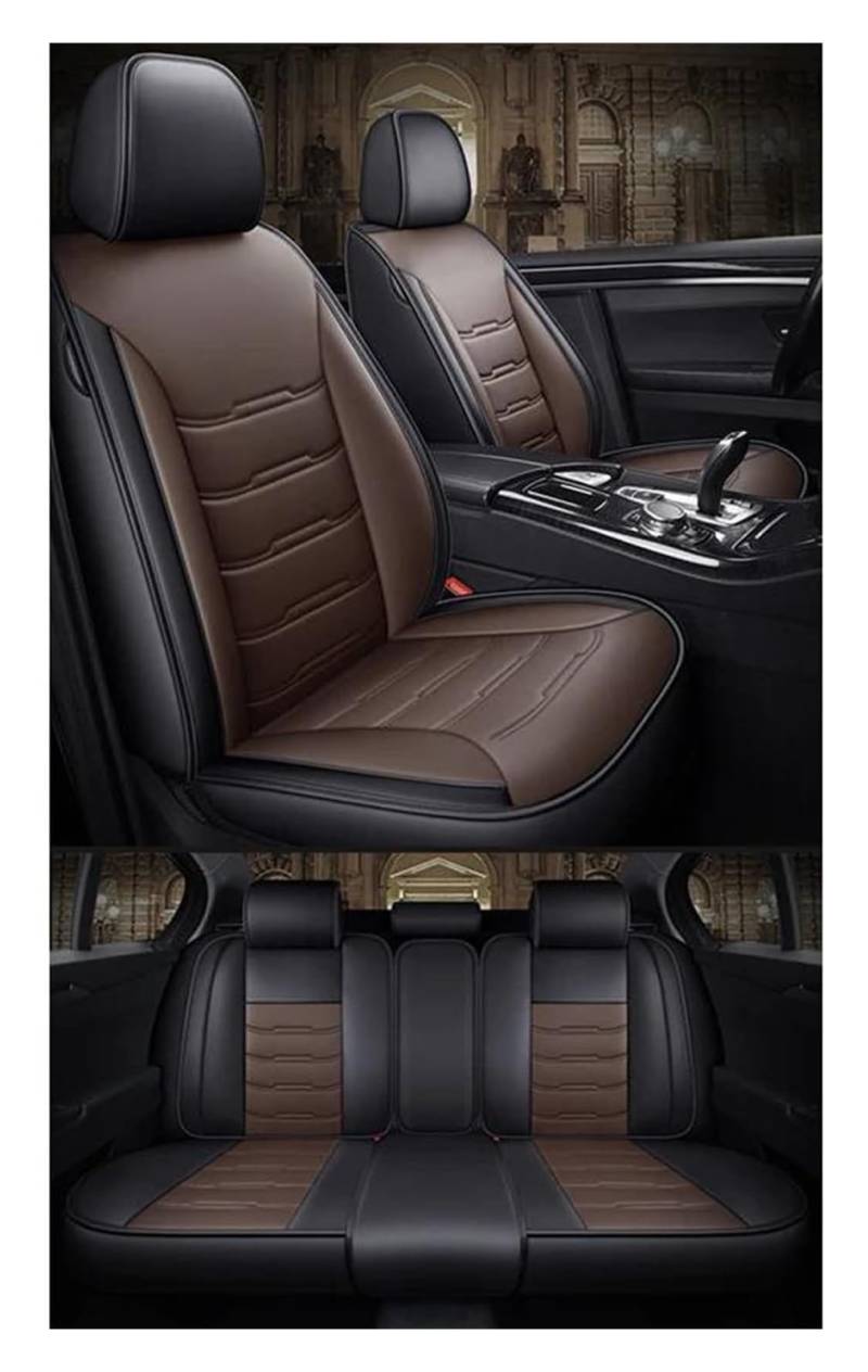 VKVZGPRARW Auto Sitzbezug Für B&MW 7er Für E38 E65 F01 F02 F03 F04 G11G12 Autoinnendetails Autositzbezüge Universal 5-Sitzer-Autositzbezug(Black Coffee) von VKVZGPRARW