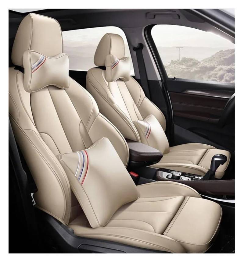 VKVZGPRARW Auto Sitzbezug Für B&MW Für 3er 316i 318i 320i 325i 323i E46 E92 F30 F80 F34 E90 Autositzschoner Autositzbezug Autositzbezüge(Beige Lux) von VKVZGPRARW