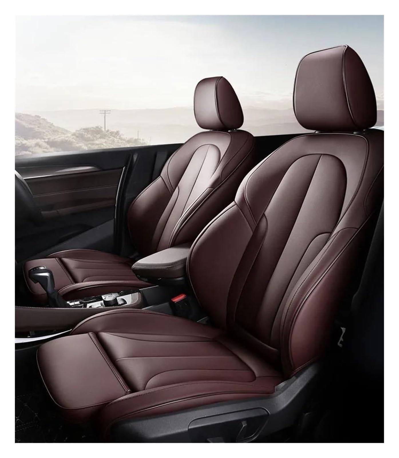 VKVZGPRARW Auto Sitzbezug Für B&MW Für 3er 316i 318i 320i 325i 323i E46 E92 F30 F80 F34 E90 Autositzschoner Autositzbezug Autositzbezüge(Braun) von VKVZGPRARW