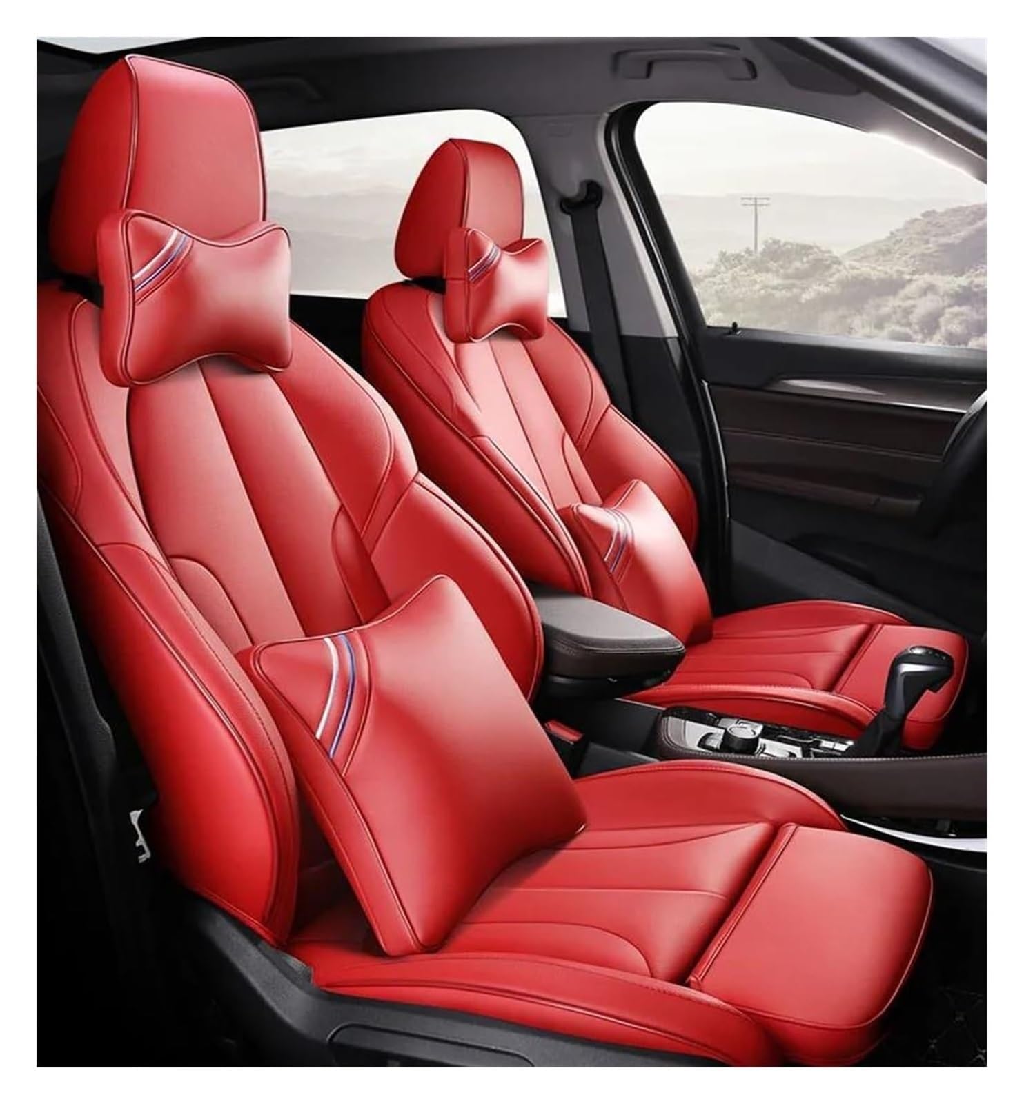 VKVZGPRARW Auto Sitzbezug Für B&MW Für 3er 316i 318i 320i 325i 323i E46 E92 F30 F80 F34 E90 Autositzschoner Autositzbezug Autositzbezüge(Red Lux) von VKVZGPRARW