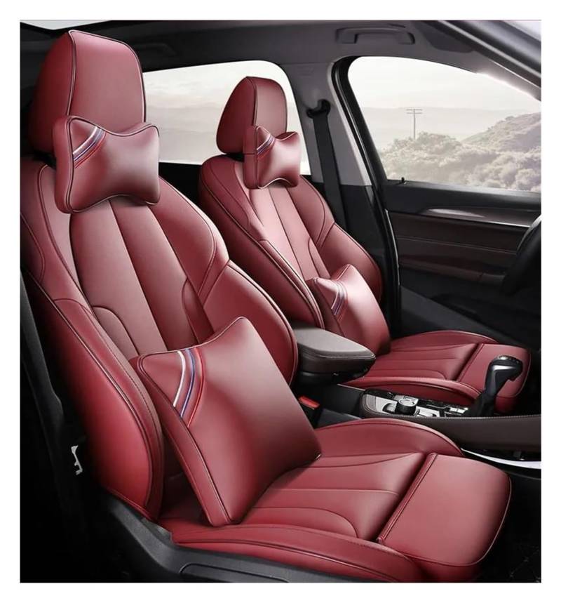 VKVZGPRARW Auto Sitzbezug Für B&MW Für 3er 316i 318i 320i 325i 323i E46 E92 F30 F80 F34 E90 Autositzschoner Autositzbezug Autositzbezüge(Wine Red Lux) von VKVZGPRARW
