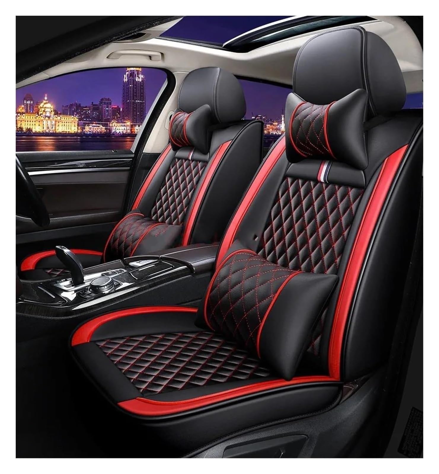 VKVZGPRARW Auto Sitzbezug Für B&mw Für 1er Alle Automodelle Für E81 E82 E87 E88 F20 F21 F52 F40 Autositzbezug Innenraum Autositzbezüge(Luxury Black Red) von VKVZGPRARW