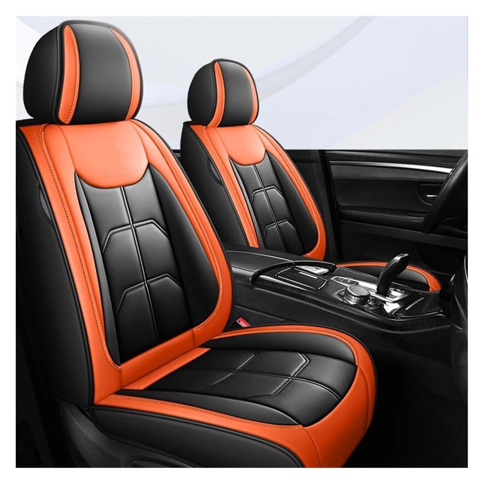 VKVZGPRARW Auto Sitzbezug Für B&mw Für F10 5er F11 G30 G31 E39 E60 E61 F07 F18 G38 Autositzschoner Autositzbezug Autositzbezüge Universal(Black Orange) von VKVZGPRARW