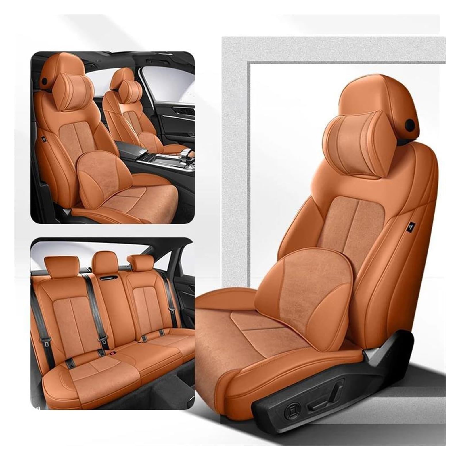 VKVZGPRARW Auto Sitzbezug Für CRV Für City Für Civic 360 ° Surround Passend Für Auto-Innenräume Fahrzeuge Autositzbezüge Custom(Brown A) von VKVZGPRARW
