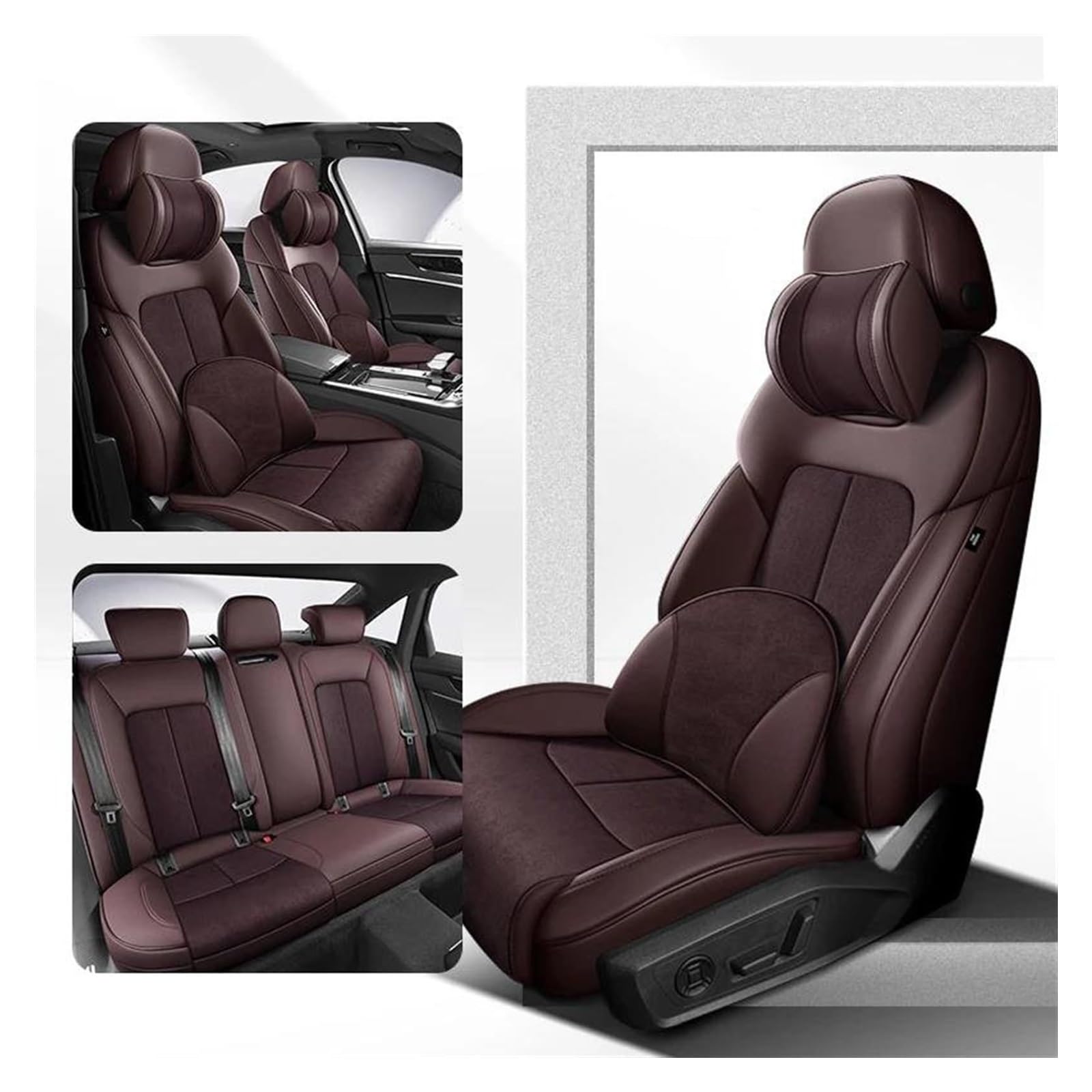 VKVZGPRARW Auto Sitzbezug Für CRV Für City Für Civic 360 ° Surround Passend Für Auto-Innenräume Fahrzeuge Autositzbezüge Custom(Deep red A) von VKVZGPRARW
