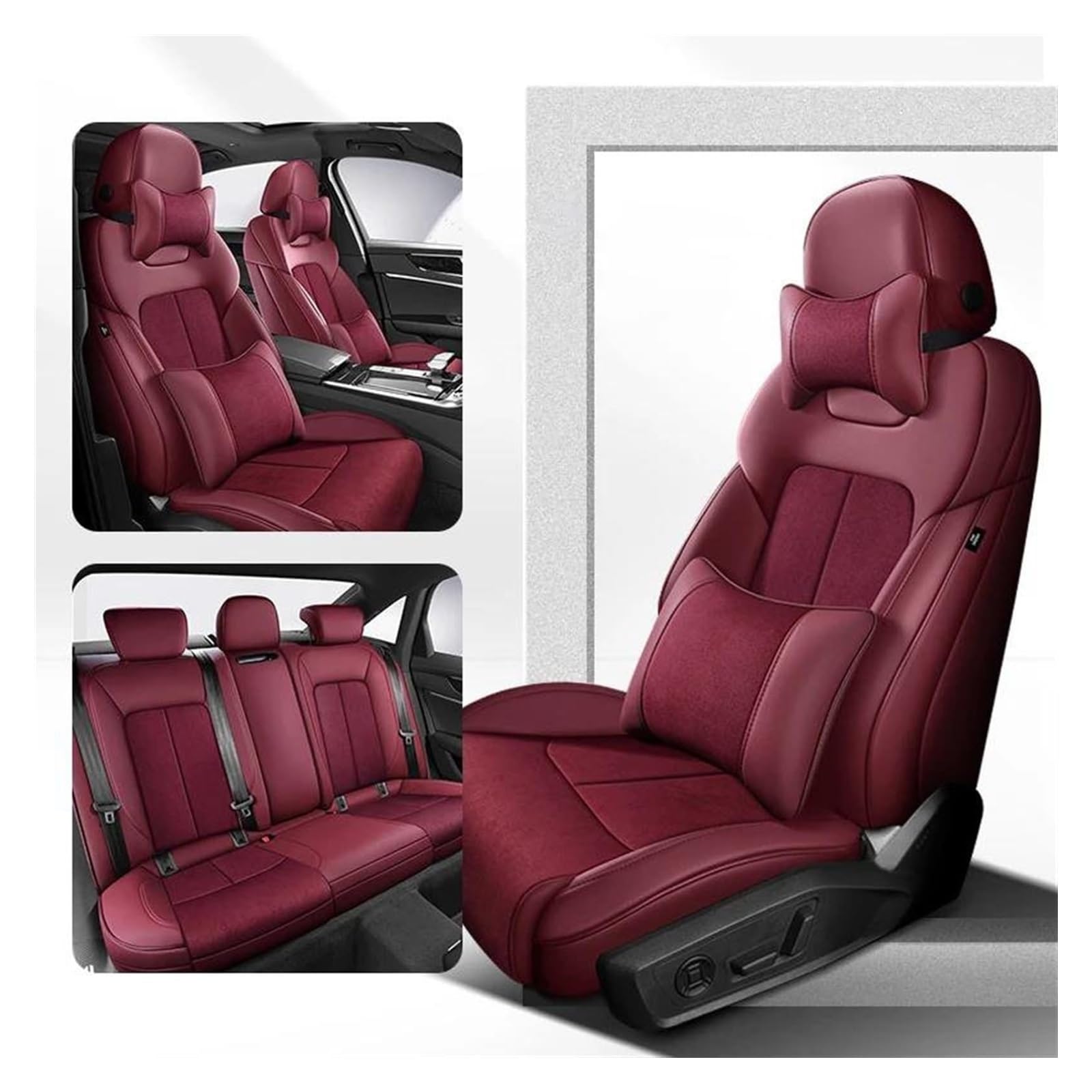 VKVZGPRARW Auto Sitzbezug Für CRV Für City Für Civic 360 ° Surround Passend Für Auto-Innenräume Fahrzeuge Autositzbezüge Custom(Wine red A) von VKVZGPRARW