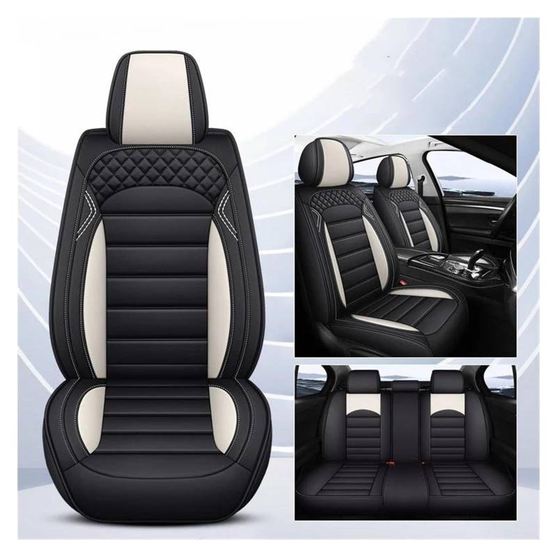 VKVZGPRARW Auto Sitzbezug Für Cruze Für Captiva Für TRAX Für Blazer Für Cavalier Autositzbezüge Set Mit 5 Sitzen Autositzbezug(Black beige) von VKVZGPRARW