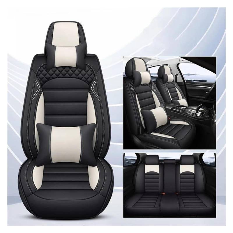 VKVZGPRARW Auto Sitzbezug Für Cruze Für Captiva Für TRAX Für Blazer Für Cavalier Autositzbezüge Set Mit 5 Sitzen Autositzbezug(Black beige A) von VKVZGPRARW