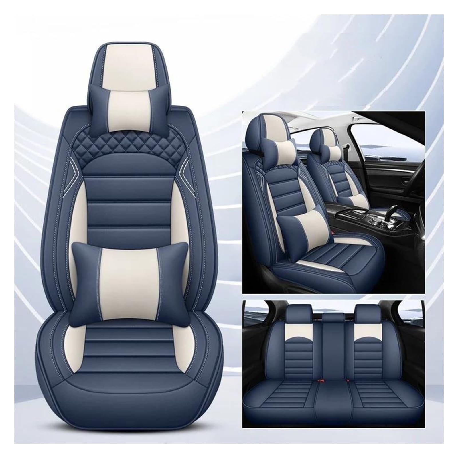 VKVZGPRARW Auto Sitzbezug Für Cruze Für Captiva Für TRAX Für Blazer Für Cavalier Autositzbezüge Set Mit 5 Sitzen Autositzbezug(Blue A) von VKVZGPRARW