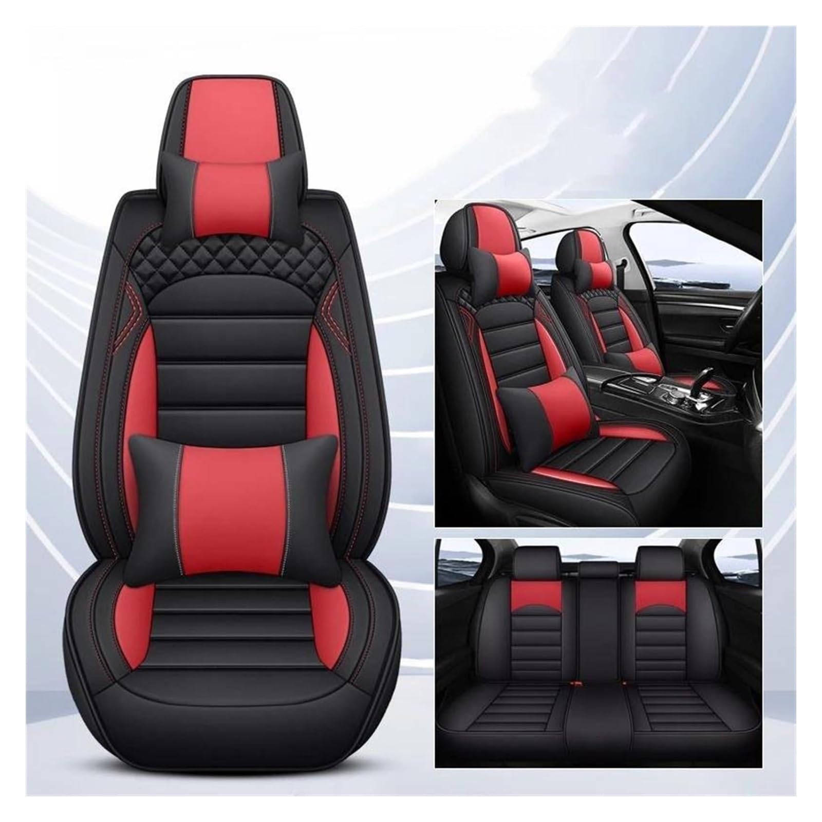 VKVZGPRARW Auto Sitzbezug Für Cruze Für Captiva Für TRAX Für Blazer Für Cavalier Autositzbezüge Set Mit 5 Sitzen Autositzbezug(Red A) von VKVZGPRARW