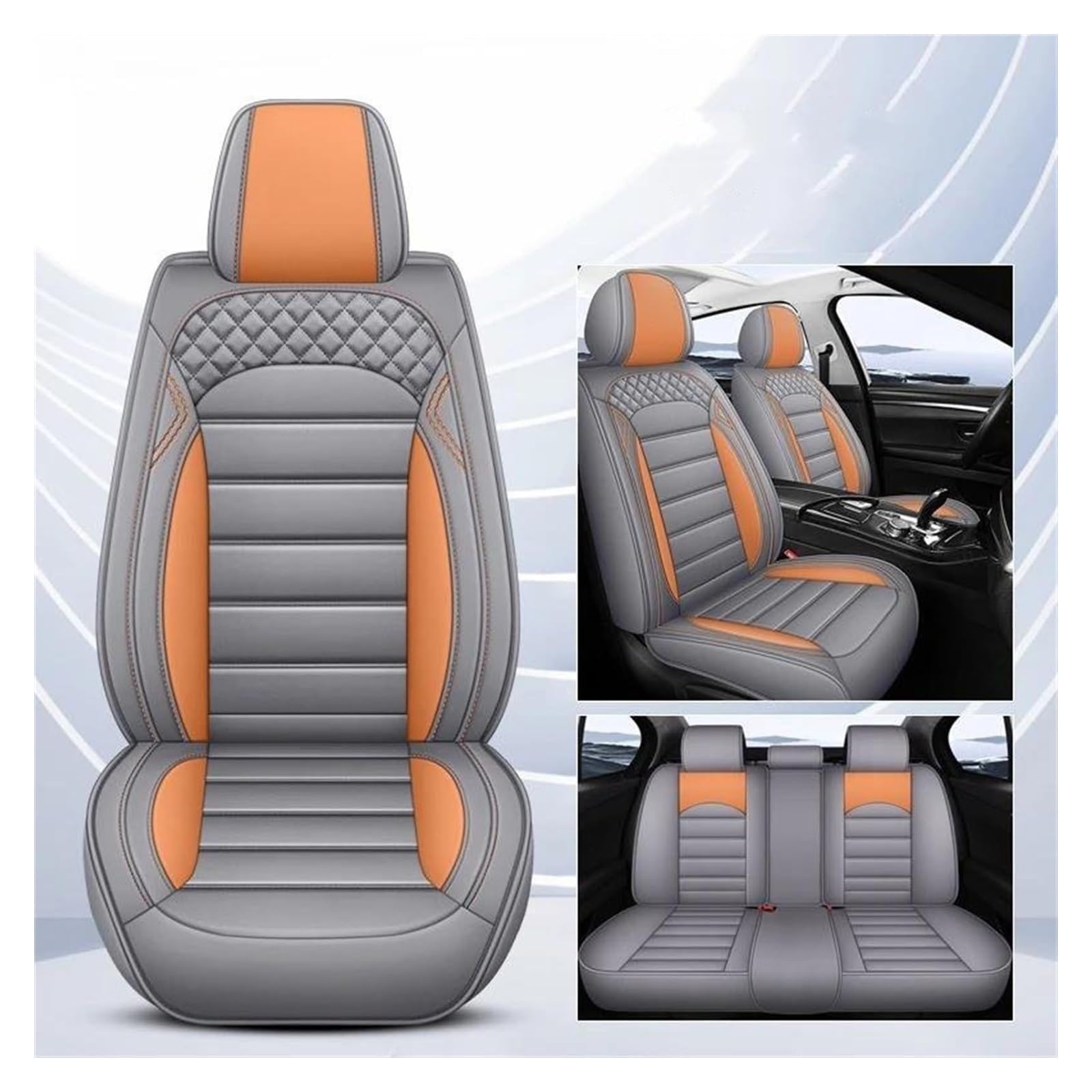 VKVZGPRARW Auto Sitzbezug Für Cruze Für Captiva Für TRAX Für Blazer Für Cavalier Autositzbezüge Set Mit 5 Sitzen Autositzbezug(Red-Brown-Panel) von VKVZGPRARW
