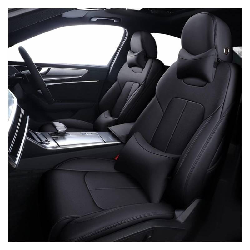 VKVZGPRARW Auto Sitzbezug Für Dodge Für Journey Für Caliber Für Avenger Für Challenger Für Charger Auto Sitzbezug Set Sitzkissen Abdeckung Schutz(Schwarz,Deluxe Edition) von VKVZGPRARW