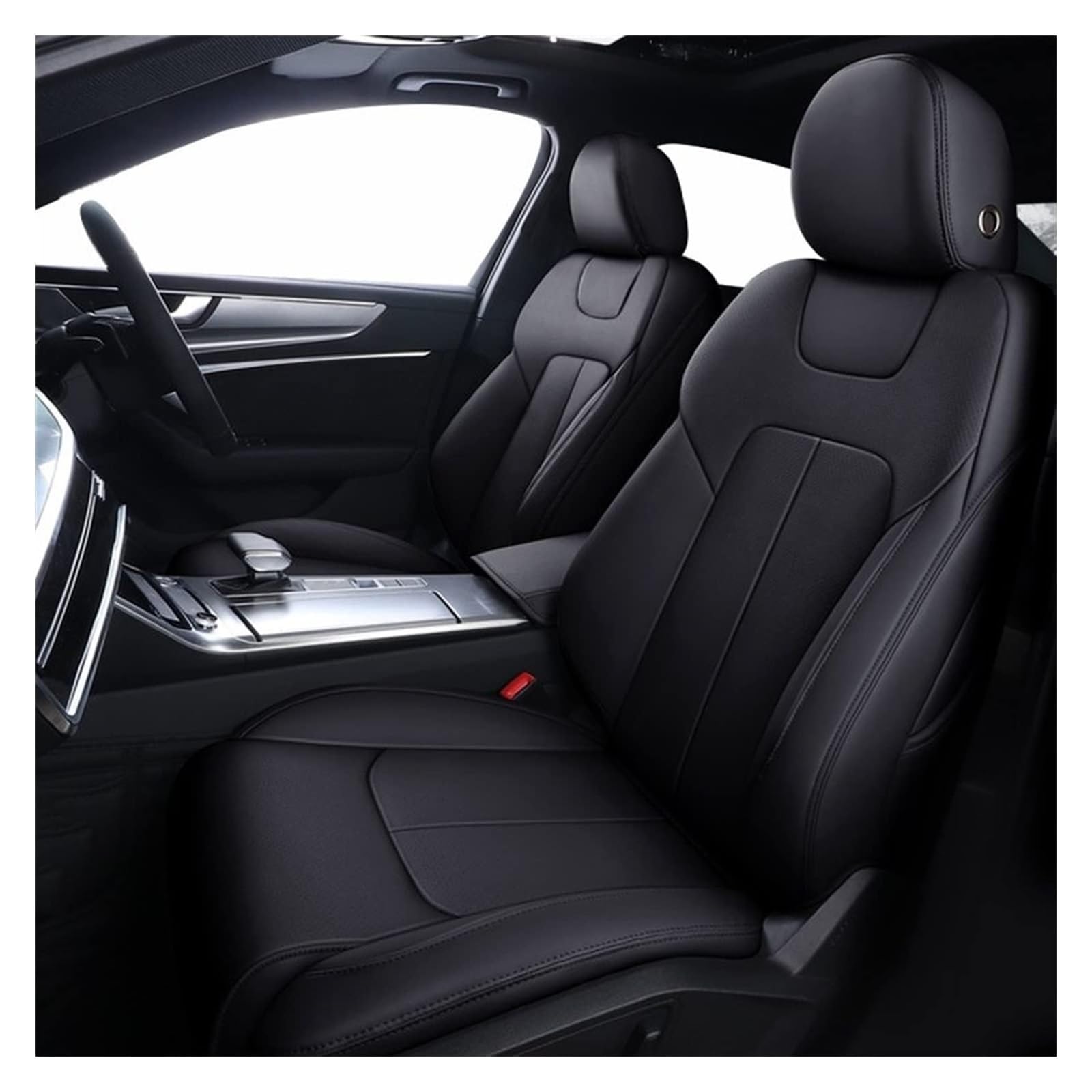 VKVZGPRARW Auto Sitzbezug Für Dodge Für Journey Für Caliber Für Avenger Für Challenger Für Charger Auto Sitzbezug Set Sitzkissen Abdeckung Schutz(Schwarz,Standard Edition) von VKVZGPRARW