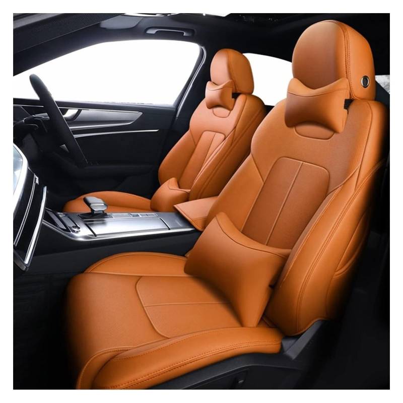 VKVZGPRARW Auto Sitzbezug Für Dodge Für Journey Für Caliber Für Avenger Für Challenger Für Charger Autositzkissenschutz Custom Car Seat Cover Set(Orange) von VKVZGPRARW