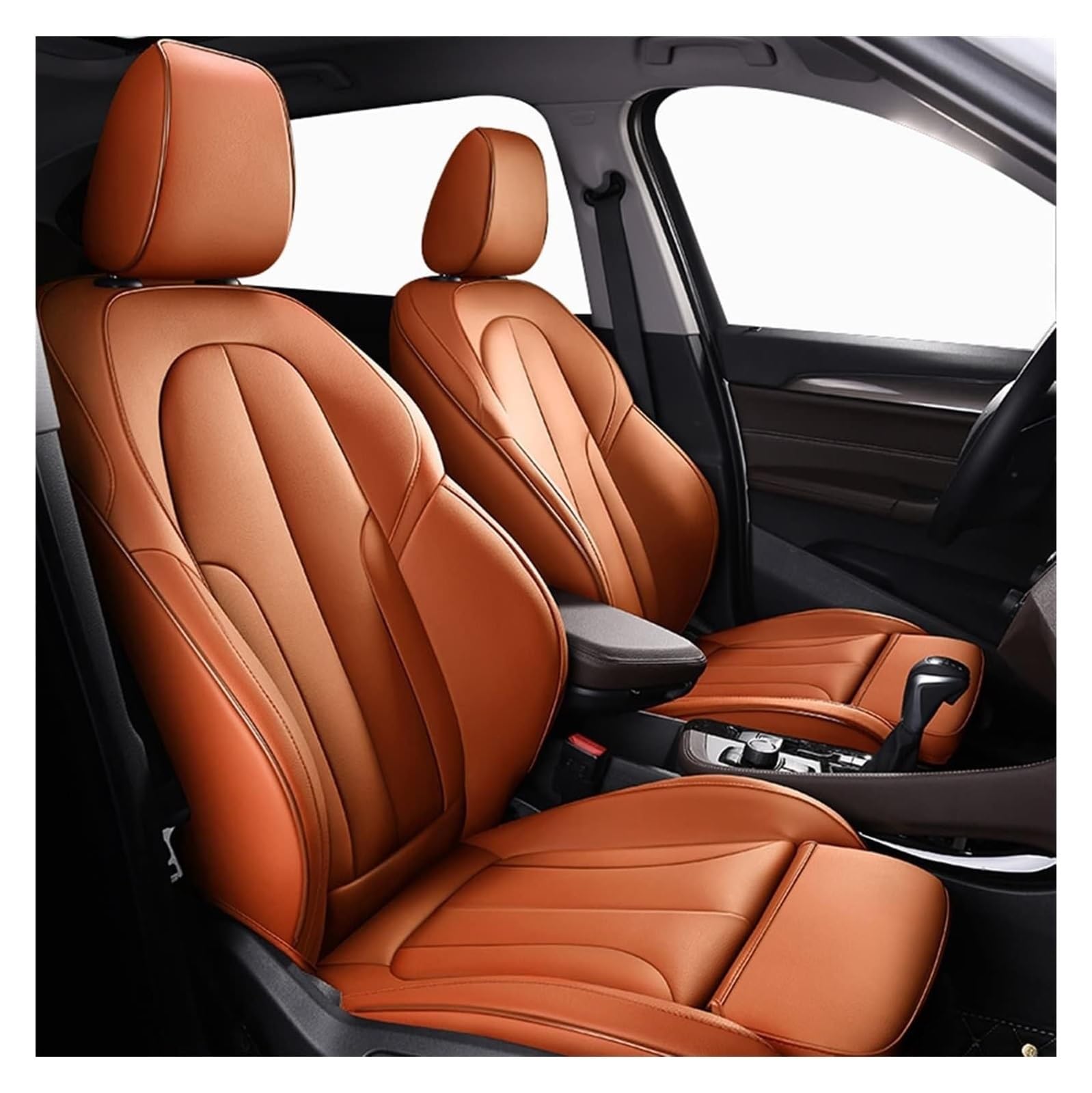 VKVZGPRARW Auto Sitzbezug Für E90 X5 E53 E91 X6 E71 F10 E34 F15 G30 X6 E71 Z4 E85 E84 E83 F15 Autositzkissenbezug Schutz Auto Custom Set Sitzbezug(Braun) von VKVZGPRARW