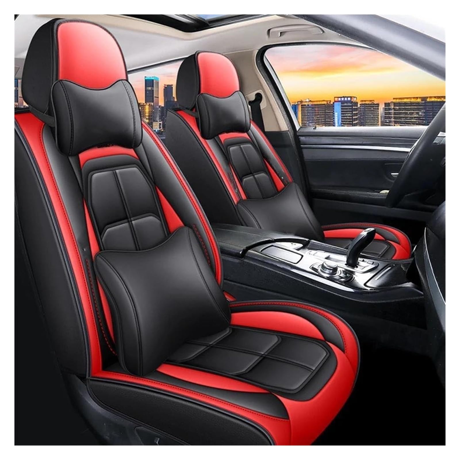 VKVZGPRARW Auto Sitzbezug Für Ecosport Für Escape Für Excursion Für Fiesta Autositzbezüge Autositzbezüge Autositzbezug Für Alle Automodelle(Red Pillow) von VKVZGPRARW