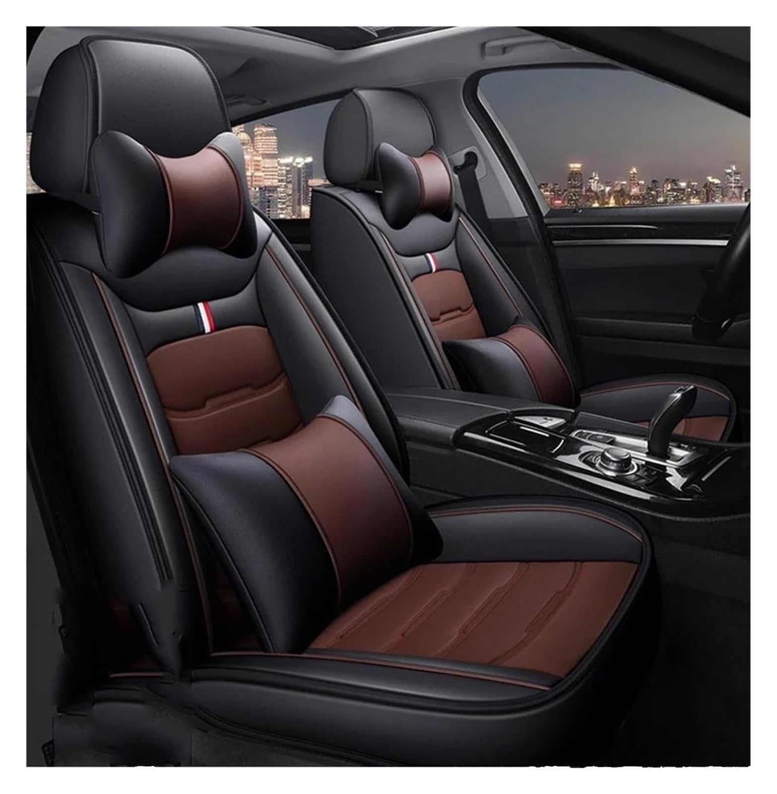 VKVZGPRARW Auto Sitzbezug Für Fiesta Für Fusion Für Mondeo Für Taurus Autositzbezüge Autositzbezug Autositzbezüge Universal Style(Luxury Black Coffee) von VKVZGPRARW