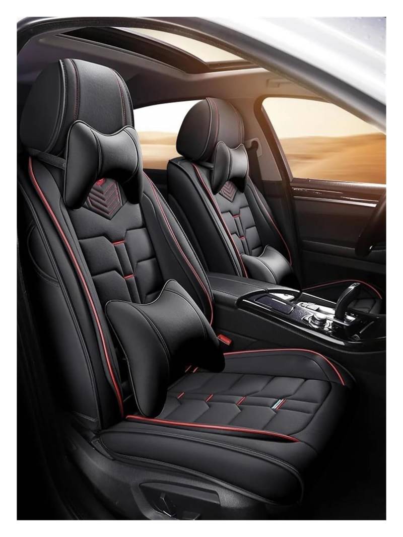 VKVZGPRARW Auto Sitzbezug Für Fiesta Für Mondeo MK4 Für Kodiaq Für Octavia 2 Für A&lfa 159 Für M&ercedes W204 W205 Autositzbezüge 5 Sitze Universal(Black Red 4pcs) von VKVZGPRARW