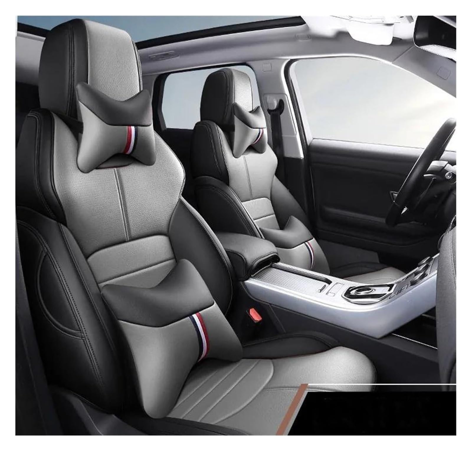 VKVZGPRARW Auto Sitzbezug Für Grand Cherokee Für Commander Für Wrangler JK Für Renegade Für Cherokee Für Patriot Für Kompass Auto Sitzbezug(Black Gray Lux) von VKVZGPRARW