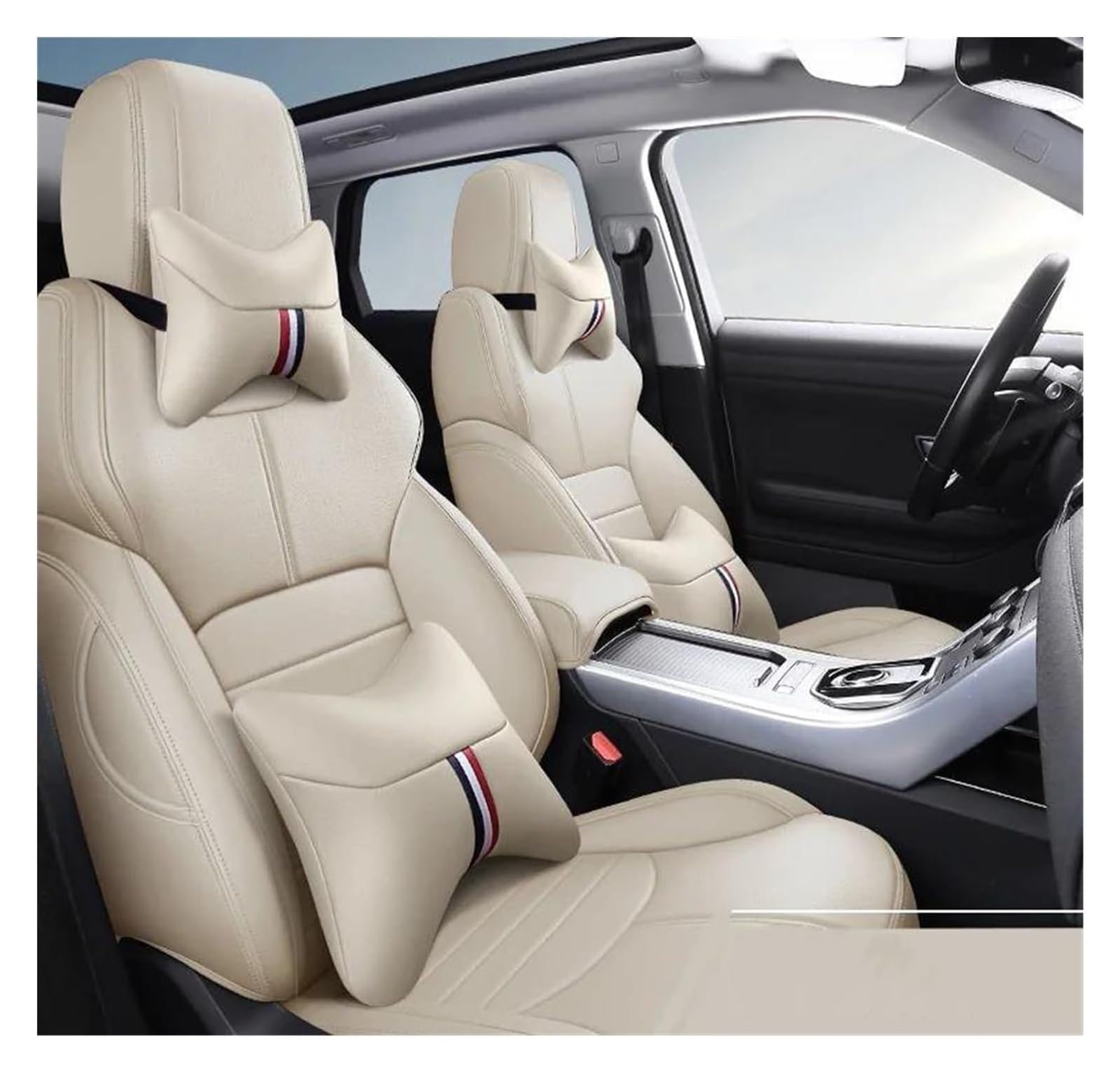VKVZGPRARW Auto Sitzbezug Für Grand Cherokee Für Commander Für Wrangler JK Für Renegade Für Cherokee Für Patriot Für Kompass Auto Sitzbezug(Rice Lux) von VKVZGPRARW