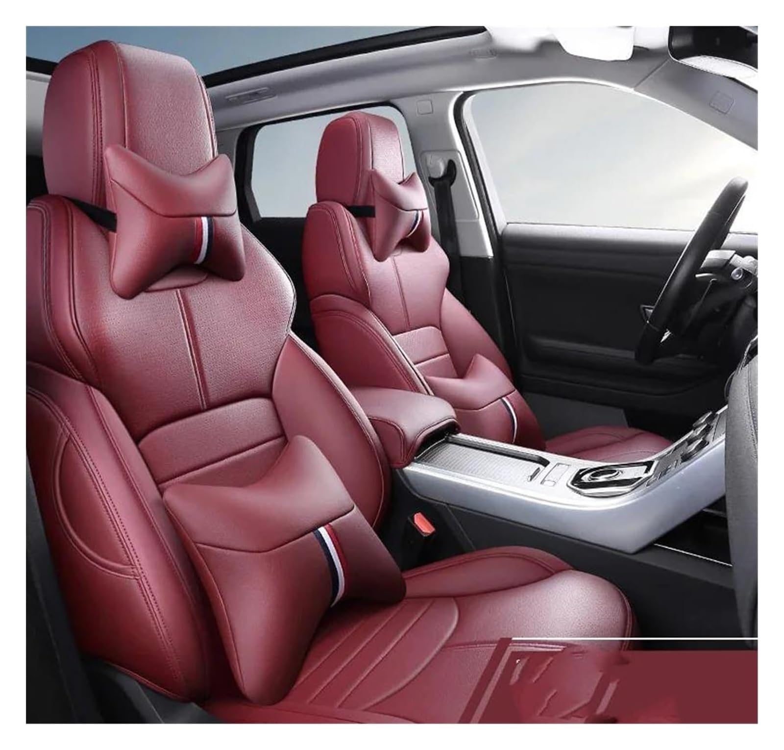 VKVZGPRARW Auto Sitzbezug Für Grand Cherokee Für Commander Für Wrangler JK Für Renegade Für Cherokee Für Patriot Für Kompass Auto Sitzbezug(Wine Red Lux) von VKVZGPRARW