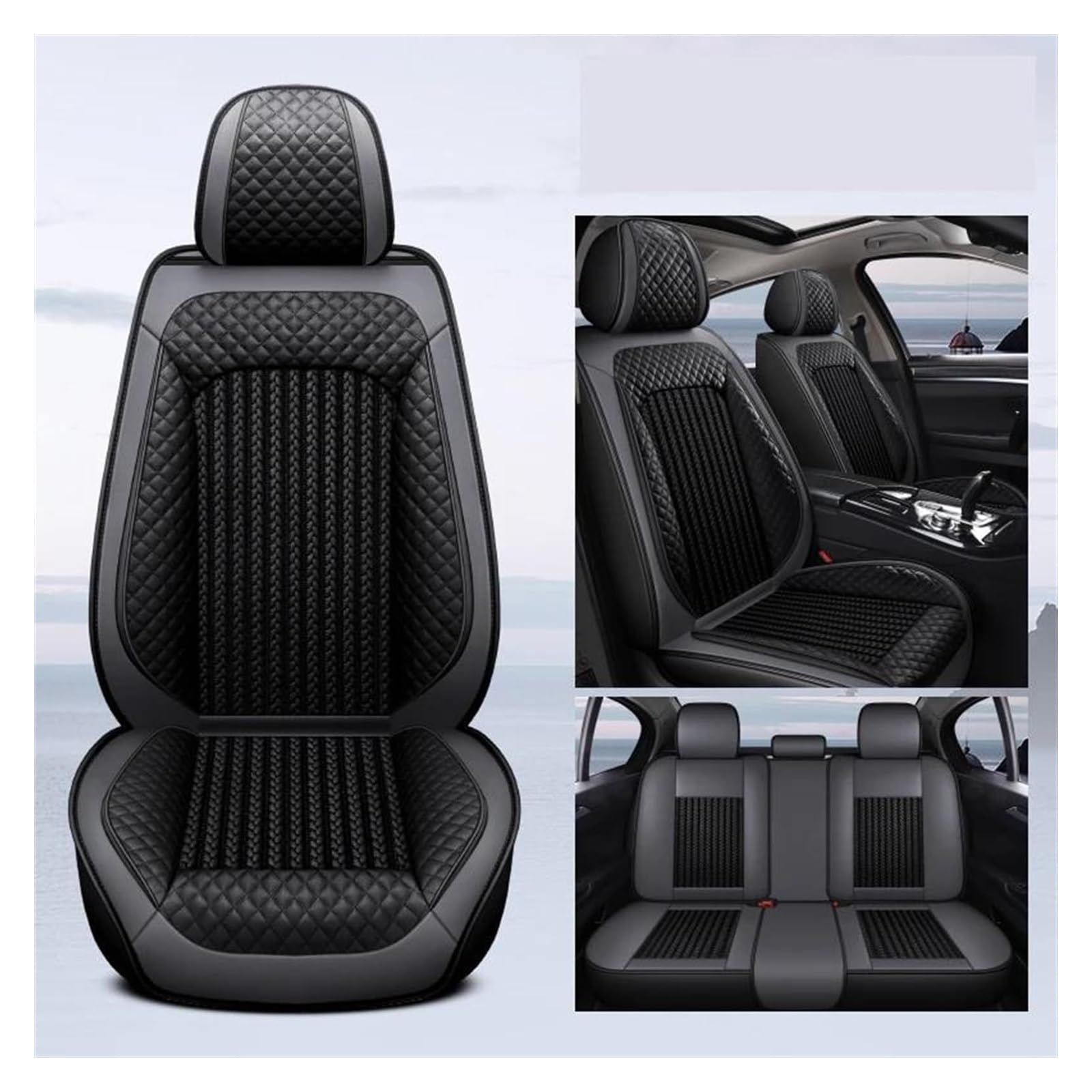 VKVZGPRARW Auto Sitzbezug Für M&ITSUBISHI Für Lancer Für M&EGANE 3 4 Für Sonic Für Hyundai Für Veloster Für Haval F7 Auto Sitzbezüge(Red-Brown-Panel) von VKVZGPRARW