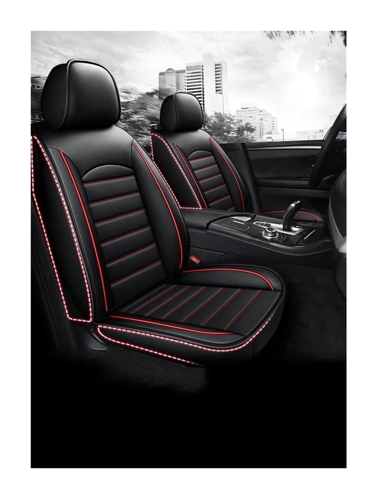VKVZGPRARW Auto Sitzbezug Für M&ITSUBISHI Für Outlander Für ASX Für Eclipse Für Cross Für Lancer Autositzbezüge Autositzbezug Autositzbezüge(Black Red 4pcs) von VKVZGPRARW