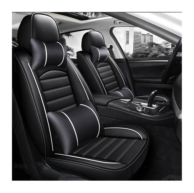 VKVZGPRARW Auto Sitzbezug Für M&ITSUBISHI Für Outlander Für ASX Für Eclipse Für Cross Für Lancer Autositzbezüge Autositzbezug Autositzbezüge(Luxury Black White) von VKVZGPRARW