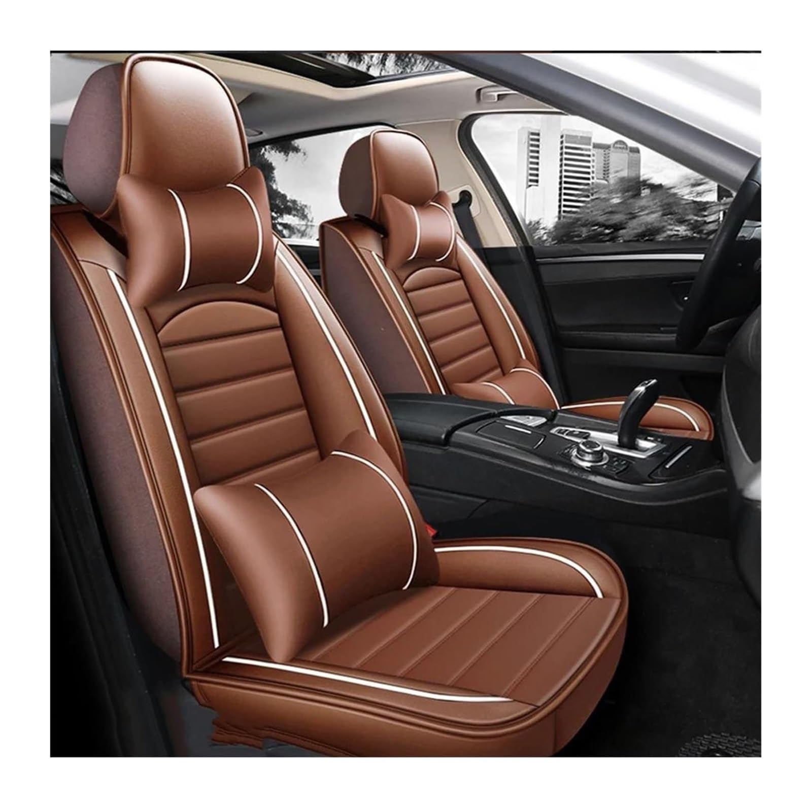 VKVZGPRARW Auto Sitzbezug Für M&ITSUBISHI Für Outlander Für ASX Für Eclipse Für Cross Für Lancer Autositzbezüge Autositzbezug Autositzbezüge(Luxury Coffee) von VKVZGPRARW