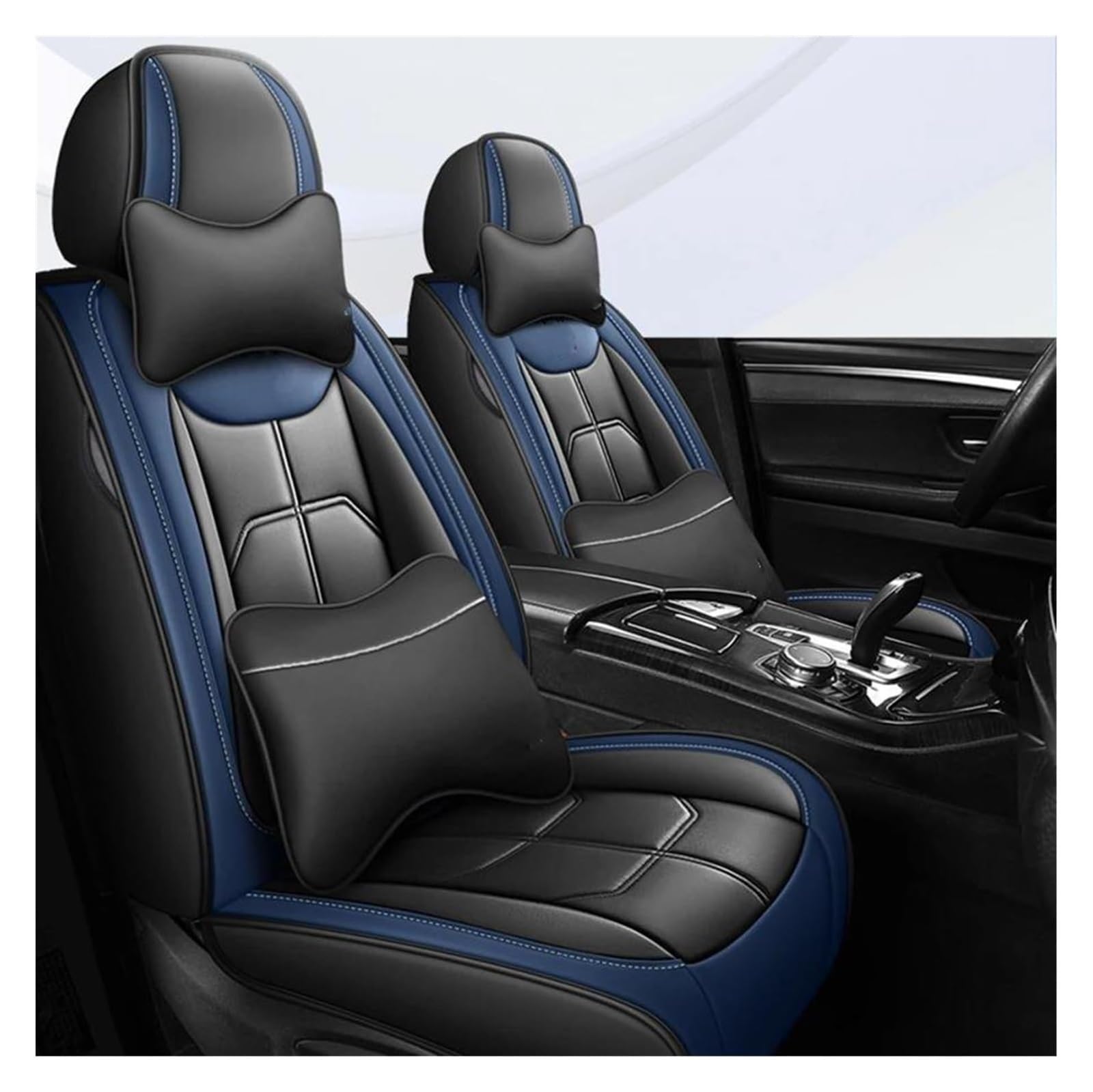 VKVZGPRARW Auto Sitzbezug Für M&ercedes Für B&ENZ Für B-Klasse W246 W245 W242 W247 Für B-Klasse B180 B200 B250 Autositzschoner Autositzbezüge(Luxury Black Blue) von VKVZGPRARW