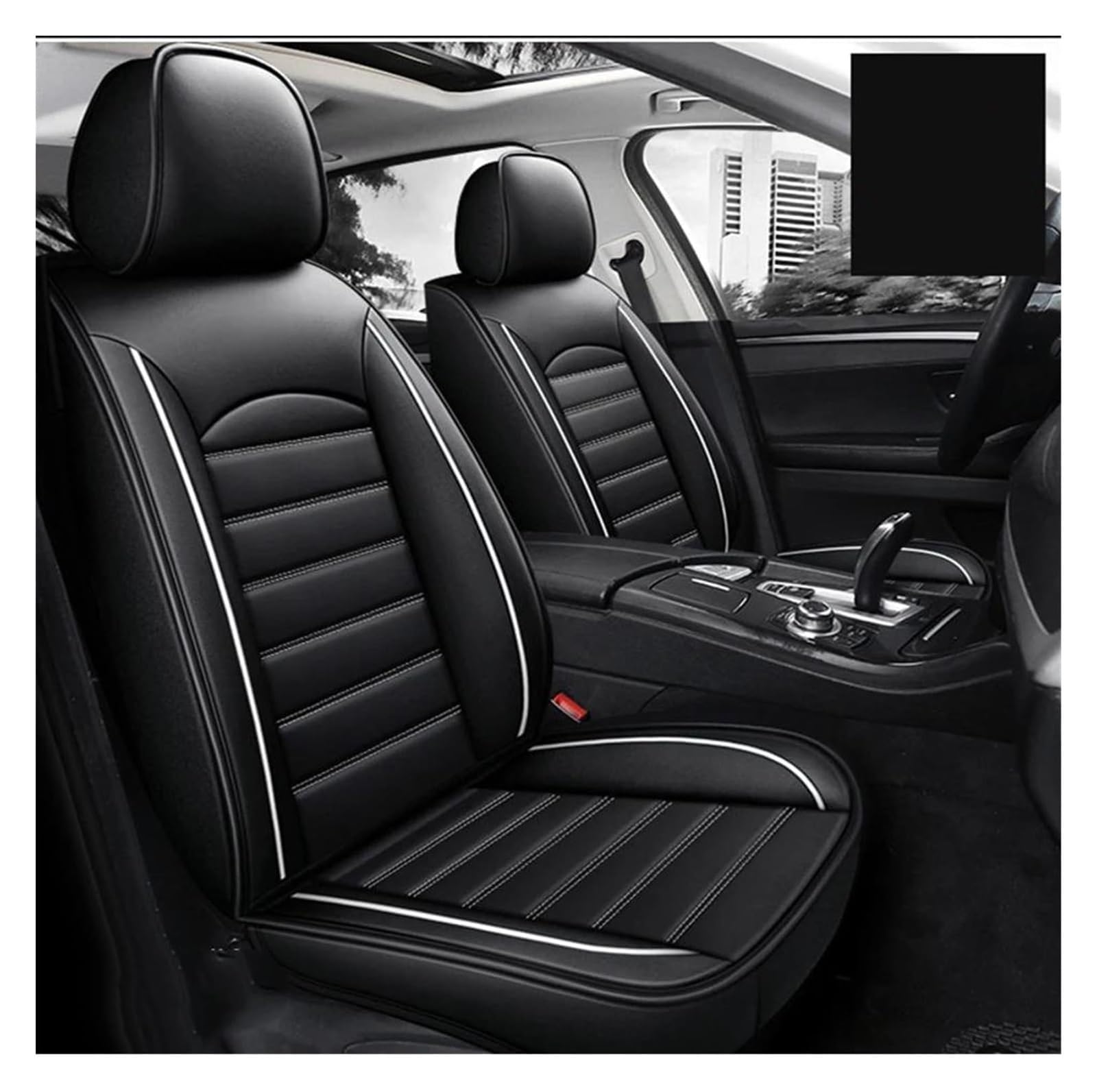 VKVZGPRARW Auto Sitzbezug Für M&ercedes Für B&ENZ Für W205 Für C-Klasse W202 W203 W204 A205 C204 C205 S202 S203 S204 S205 Autositzschoner Autositzbezug(Black White) von VKVZGPRARW
