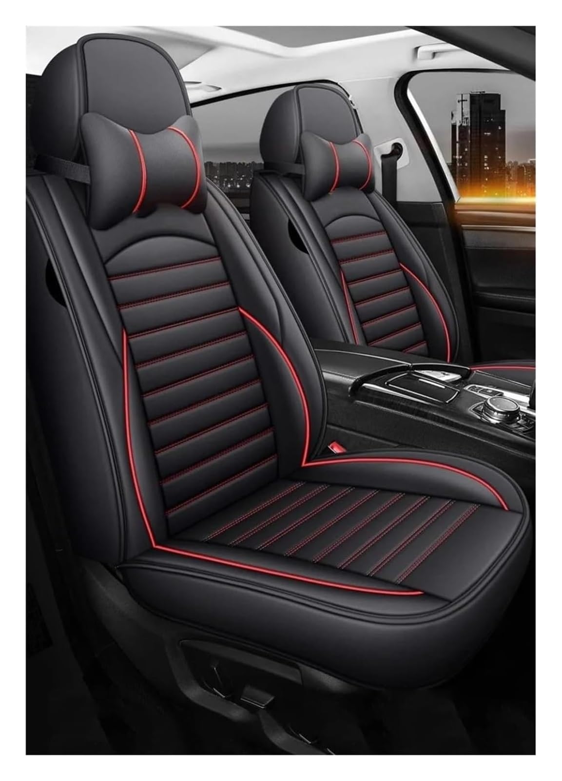 VKVZGPRARW Auto Sitzbezug Für Mazda Für Mazda 3 Für Axela 2 5 6 8 Für Atenza CX-7 CX-3 MX-5 CX-8 CX-30 CX-5 CX-9 CX-4 Autositzbezüge Autositzbezüge(Black Red Pillow) von VKVZGPRARW