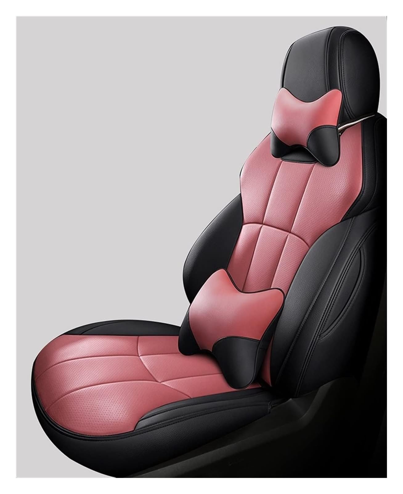 VKVZGPRARW Auto Sitzbezug Für Mokka Für Meriva A Für Astra J Für Vivaro Custom Set Autositzbezüge Sitz Auto Ensemble Kissen Schutzhülle(Black Pink,Deluxe Edition) von VKVZGPRARW