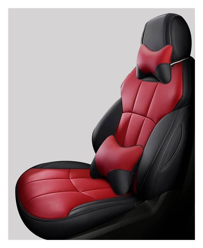 VKVZGPRARW Auto Sitzbezug Für Mokka Für Meriva A Für Astra J Für Vivaro Custom Set Autositzbezüge Sitz Auto Ensemble Kissen Schutzhülle(Black Red,Deluxe Edition) von VKVZGPRARW