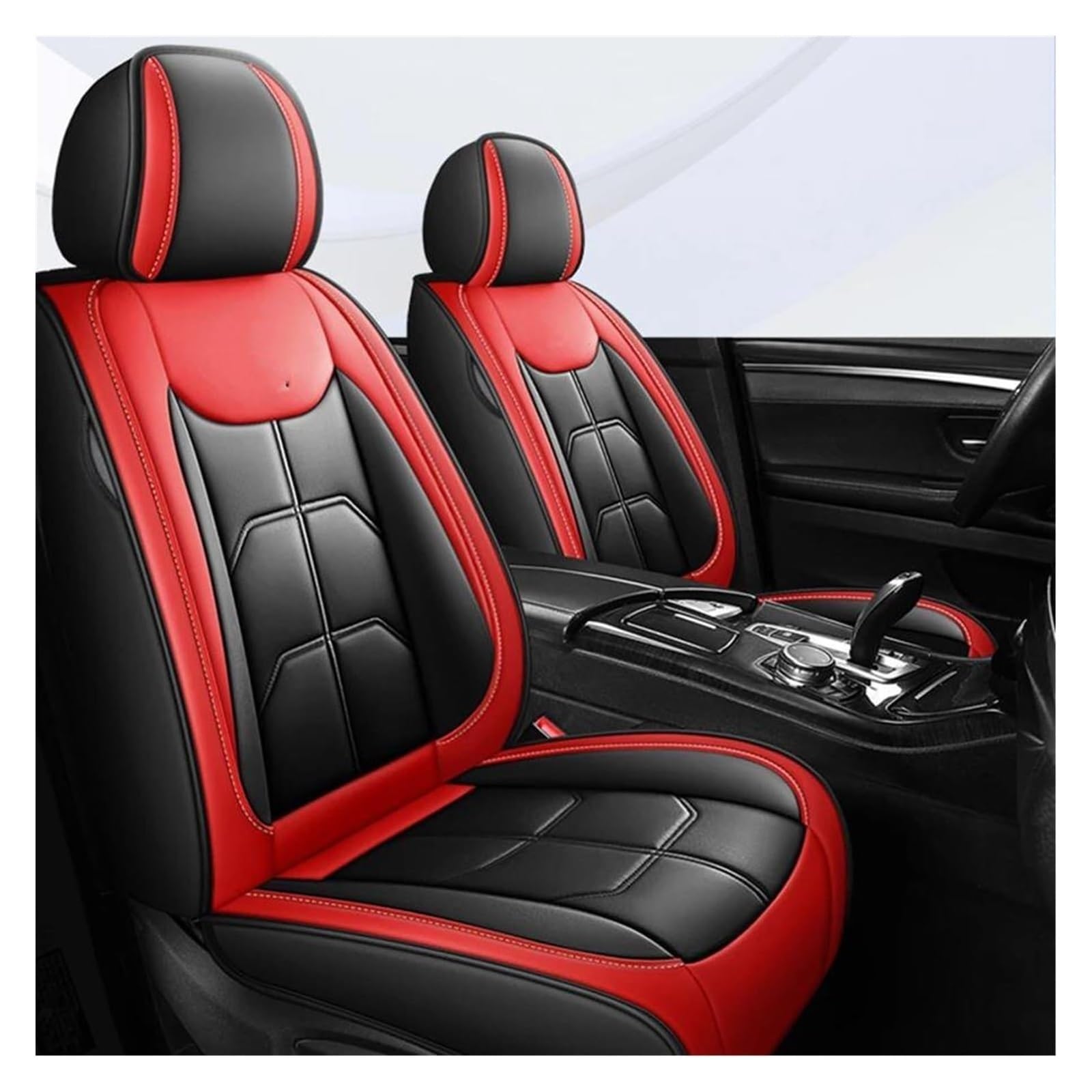 VKVZGPRARW Auto Sitzbezug Für Octavia Für Kodiaq Für Superb Für Waggon -Autositzschutzschützer Autositzabdeckung Autositz Deckung Universal Für Alle Automodelle(Black Red 4pcs) von VKVZGPRARW