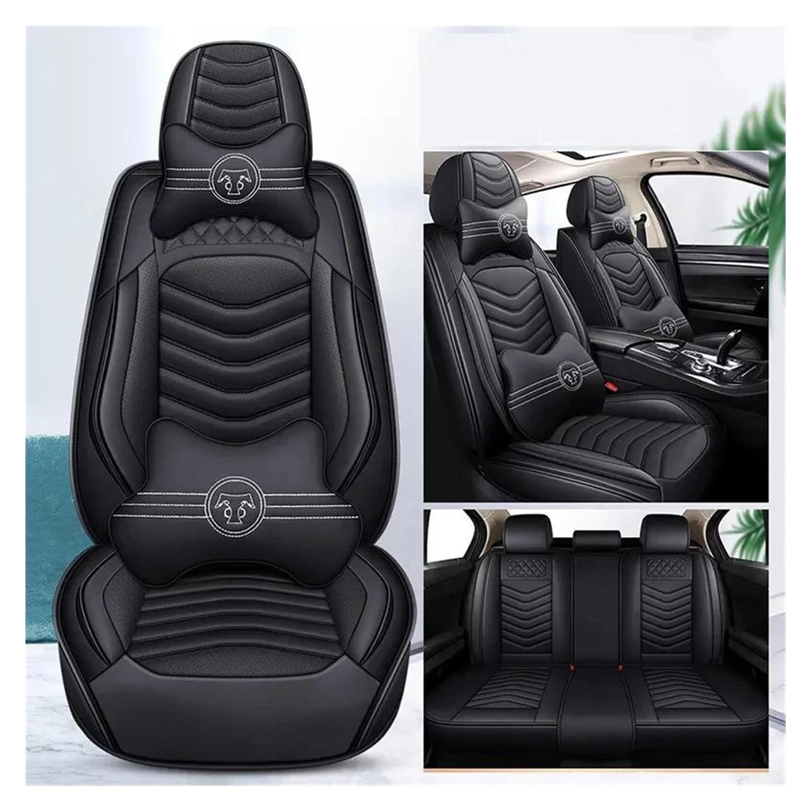 VKVZGPRARW Auto Sitzbezug Für P&eugeot Für 307 206 308 308S 407 207 406 408 301 508 5008 2008 Autositzbezüge 5-teiliges Set Autositzbezug(Black A) von VKVZGPRARW