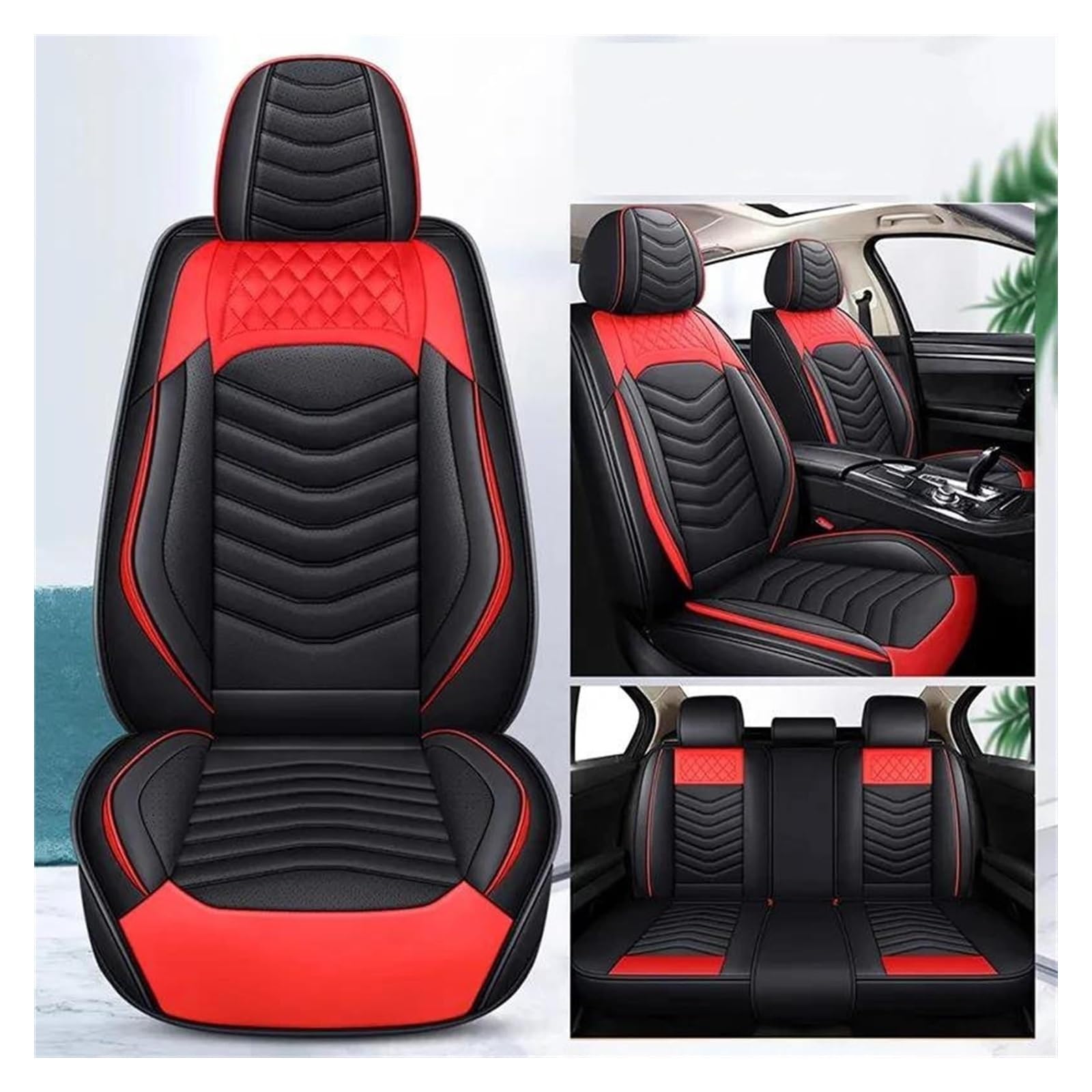 VKVZGPRARW Auto Sitzbezug Für P&eugeot Für 307 206 308 308S 407 207 406 408 301 508 5008 2008 Autositzbezüge 5-teiliges Set Autositzbezug(Black Orange) von VKVZGPRARW
