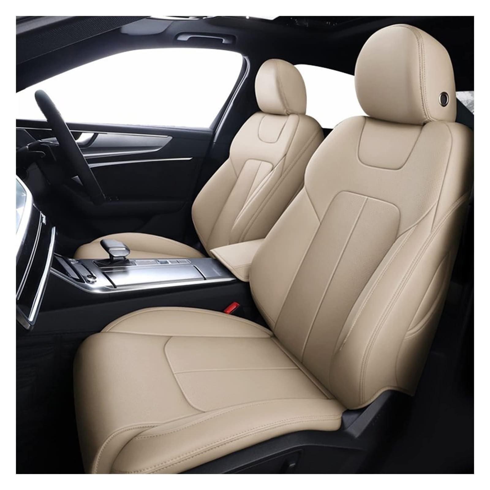VKVZGPRARW Auto Sitzbezug Für QX70 FX QX60 FX37 QX50 EX QX56 Q50 Q60 QX80 G35 Auto Custom Sitzbezug Set Sitzkissenbezug Schutz(Beige,Standard Edition) von VKVZGPRARW