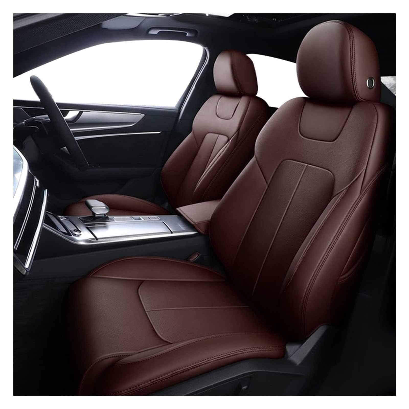 VKVZGPRARW Auto Sitzbezug Für QX70 FX QX60 FX37 QX50 EX QX56 Q50 Q60 QX80 G35 Auto Custom Sitzbezug Set Sitzkissenbezug Schutz(Coffee Color,Standard Edition) von VKVZGPRARW
