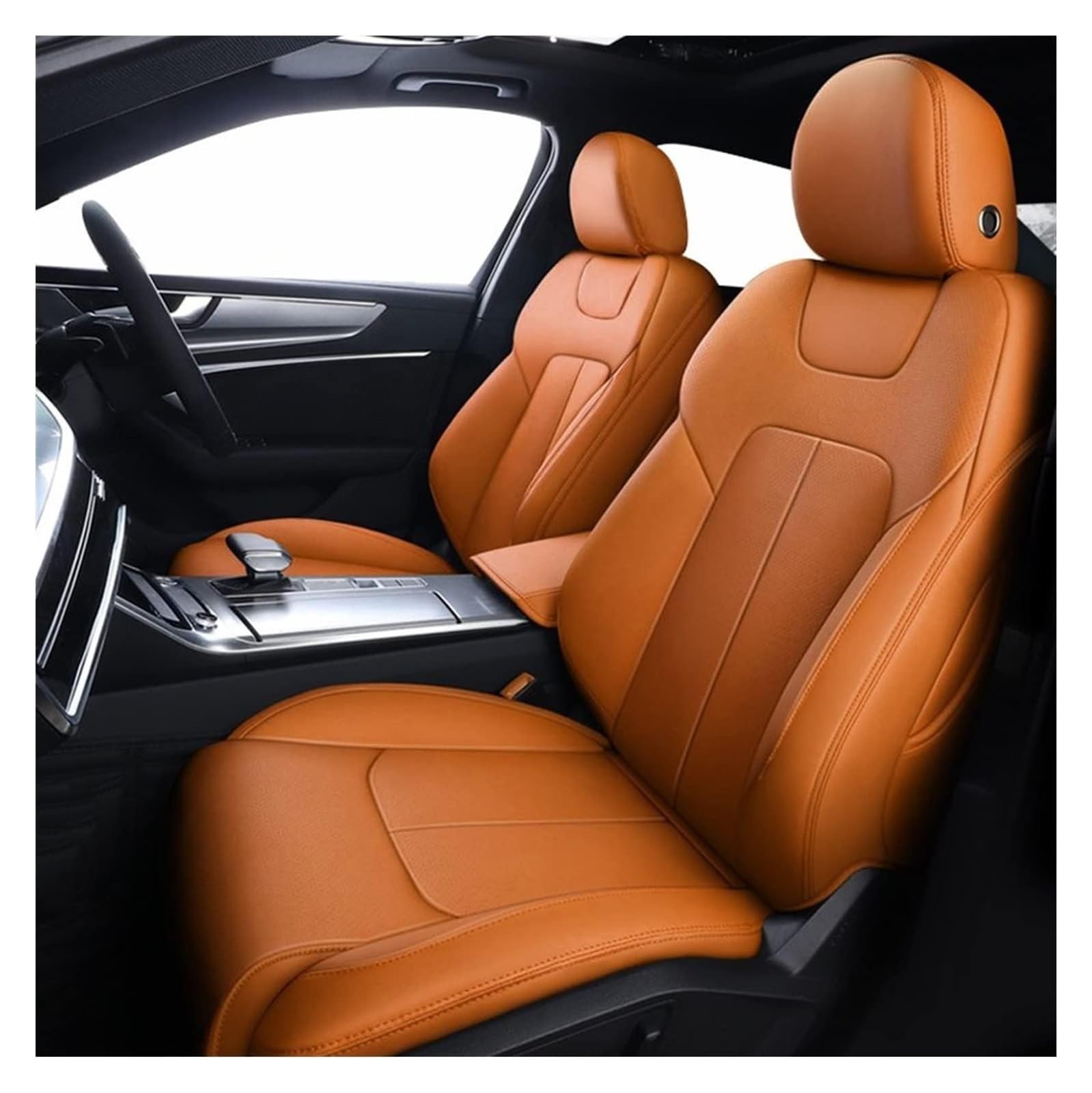VKVZGPRARW Auto Sitzbezug Für QX70 FX QX60 FX37 QX50 EX QX56 Q50 Q60 QX80 G35 Auto Custom Sitzbezug Set Sitzkissenbezug Schutz(Orange,Standard Edition) von VKVZGPRARW