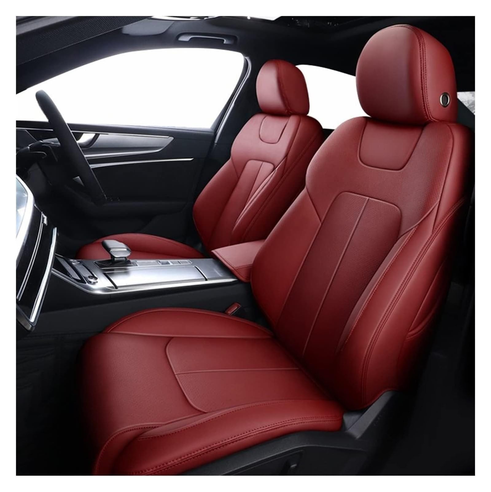 VKVZGPRARW Auto Sitzbezug Für QX70 FX QX60 FX37 QX50 EX QX56 Q50 Q60 QX80 G35 Autositzkissenbezug Schutz 1 Set Custom Car Seat Cover(Wine Red,Standard Edition) von VKVZGPRARW