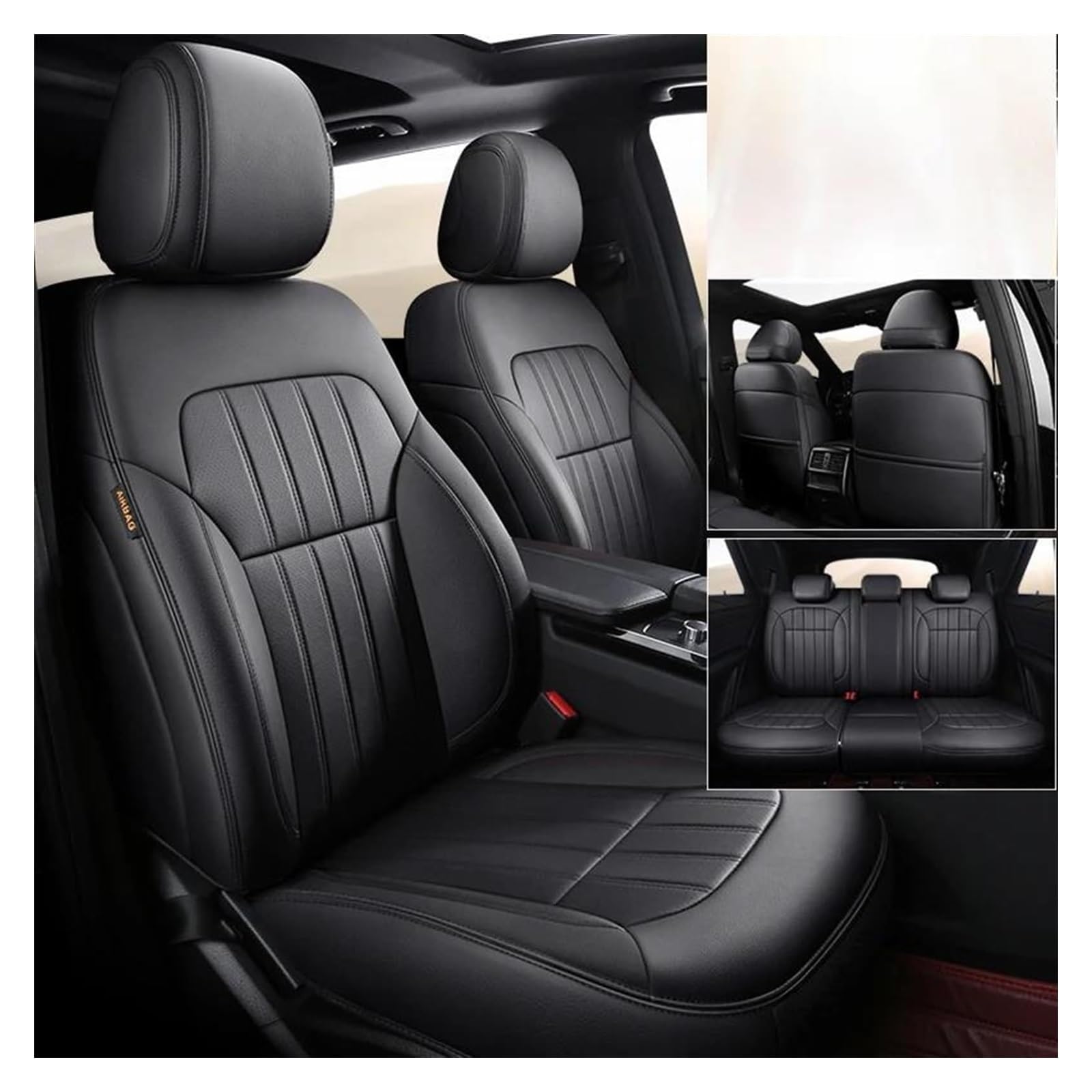 VKVZGPRARW Auto Sitzbezug Für Qashqai J11 Für Navara D40 Für March Für X Trail T32 T31 Für Patrol Für Versa Für Tiida Für Kicks Custom Auto Sitzbezüge(Schwarz) von VKVZGPRARW