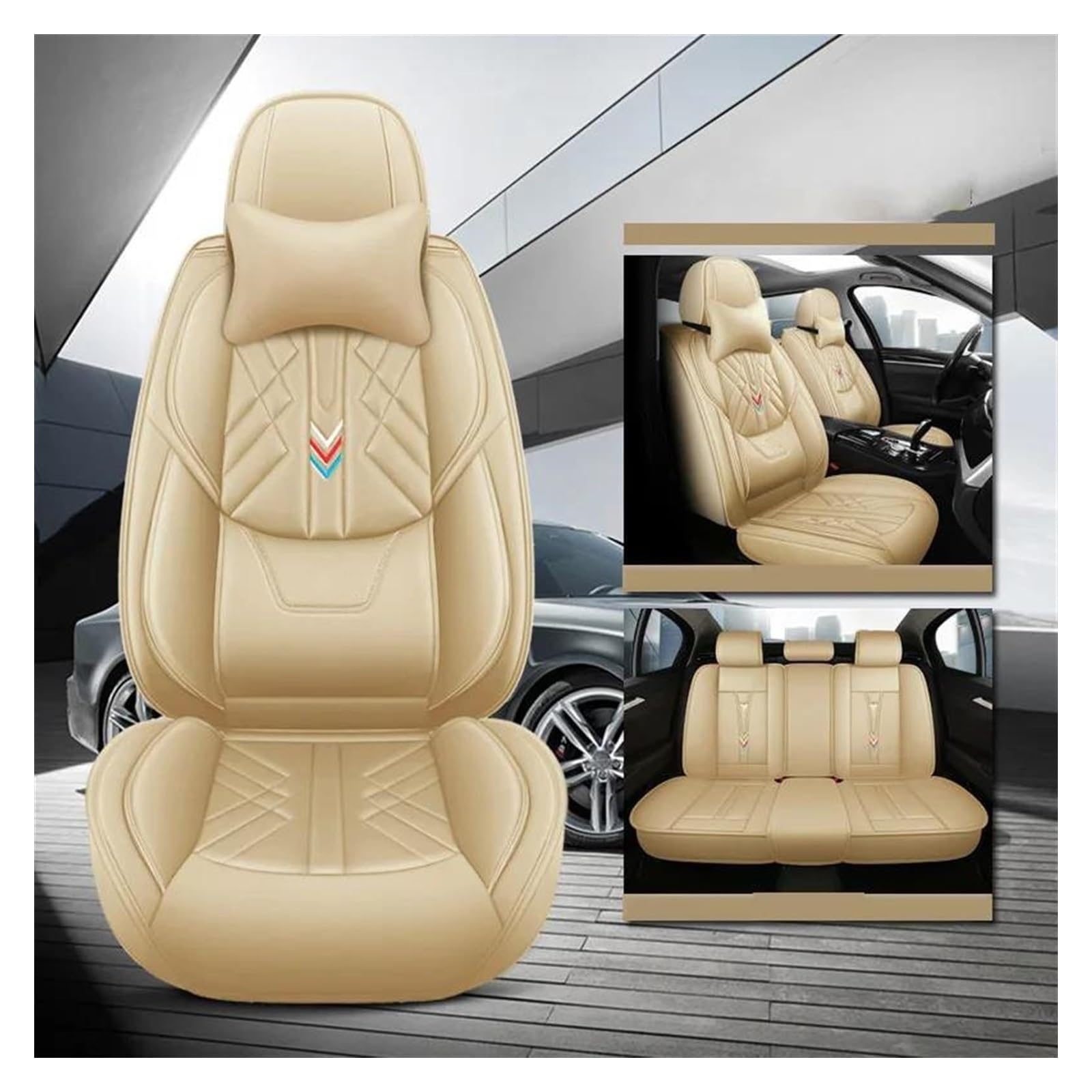 VKVZGPRARW Auto Sitzbezug Für Renegade Für Haval Für Dargo F7X Für A6 C7 A6 4F Für Hyundai Für Sonata Für Sonic Autositzbezüge Vollen Satz(Beige B) von VKVZGPRARW