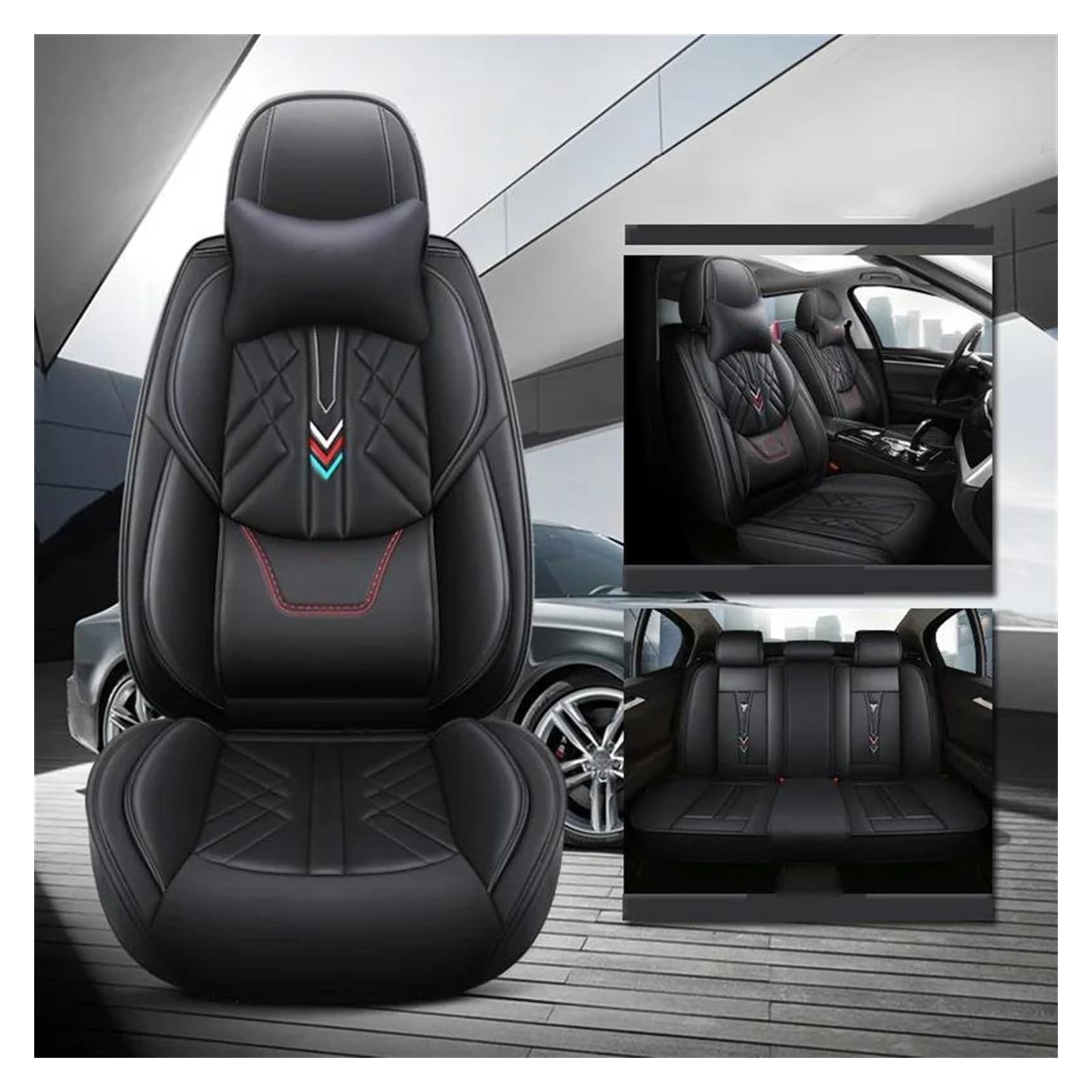 VKVZGPRARW Auto Sitzbezug Für Renegade Für Haval Für Dargo F7X Für A6 C7 A6 4F Für Hyundai Für Sonata Für Sonic Autositzbezüge Vollen Satz(Black B) von VKVZGPRARW
