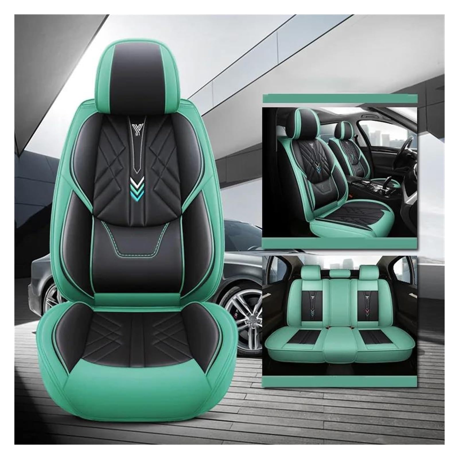 VKVZGPRARW Auto Sitzbezug Für Renegade Für Haval Für Dargo F7X Für A6 C7 A6 4F Für Hyundai Für Sonata Für Sonic Autositzbezüge Vollen Satz(Green A) von VKVZGPRARW