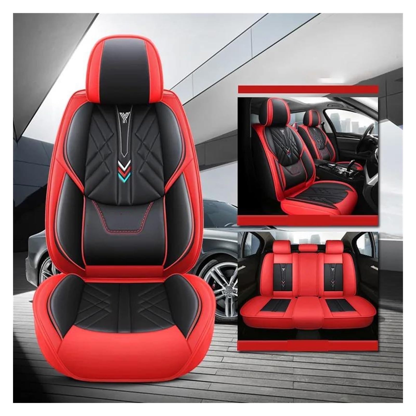 VKVZGPRARW Auto Sitzbezug Für Renegade Für Haval Für Dargo F7X Für A6 C7 A6 4F Für Hyundai Für Sonata Für Sonic Autositzbezüge Vollen Satz(Orange A) von VKVZGPRARW