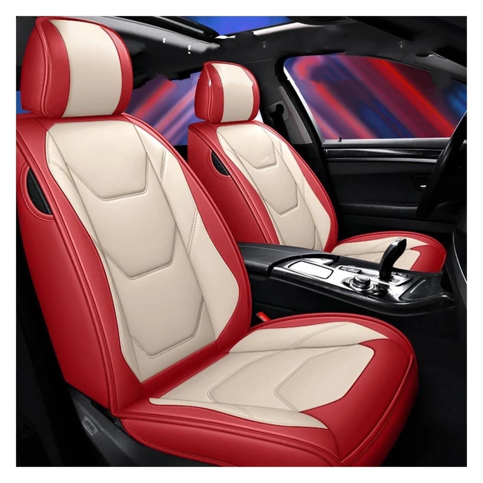 VKVZGPRARW Auto Sitzbezug Für Sonic Für Spark Für Equinox Für Malibu Autositzbezüge Autositzbezug Autositzbezüge Leder(Red White) von VKVZGPRARW